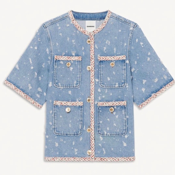 Sandro Jackets & Blazers - Sandro paris denim shirt